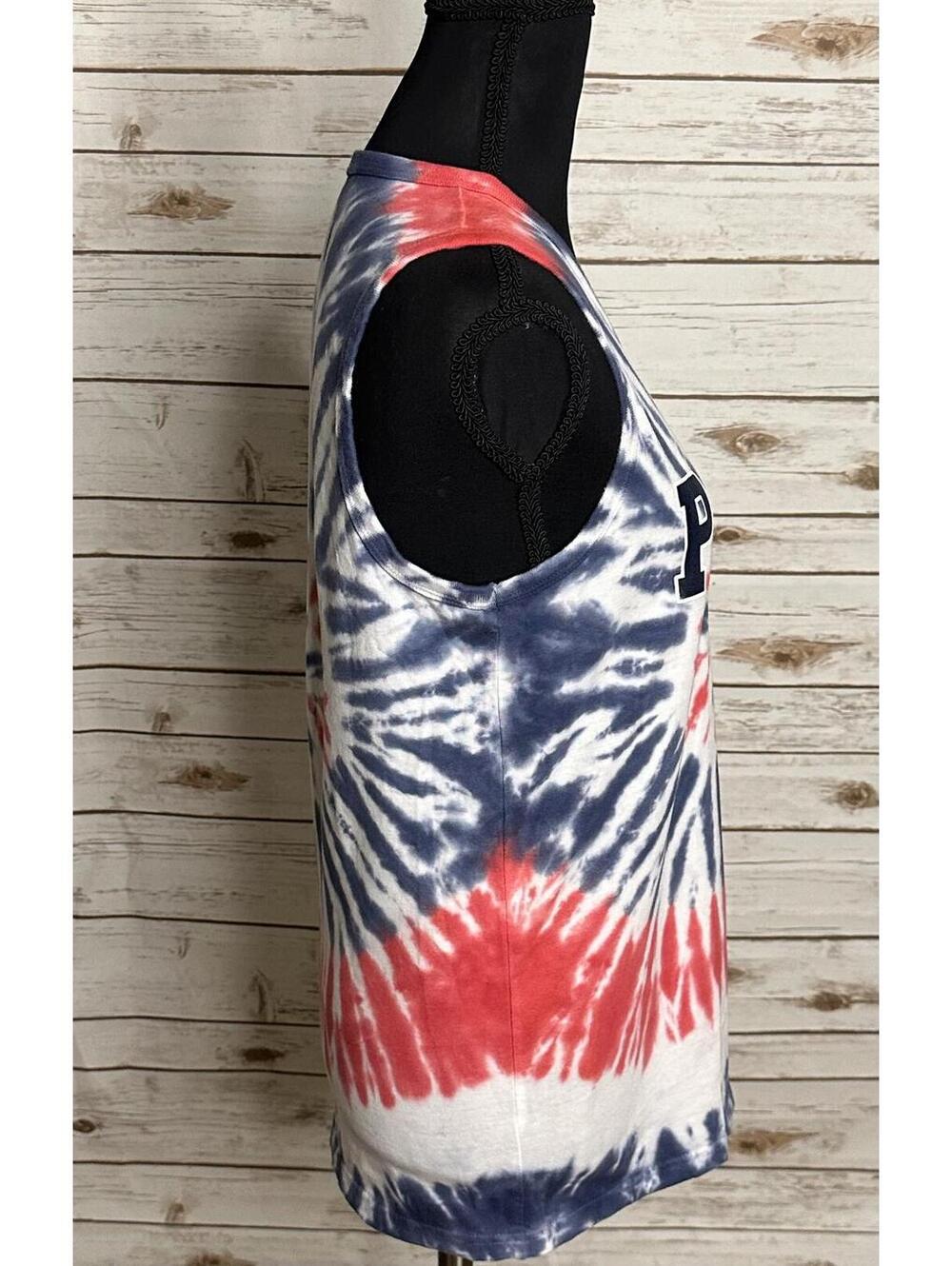 Polo Ralph Lauren blue/white/red tie-dye cotton sleeveless tank Size L (14-16) - Picture 4 of 6